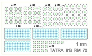 Laserem řezané dopňky pro TATRA 813 RM 70 - 122 mm raketomet vz. 70